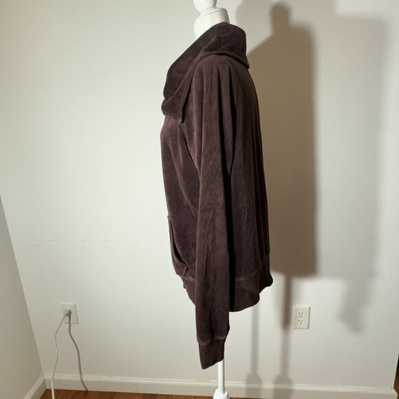 Women's Calvin Klein Brown Velour Zip Jacket - Size XL - Picture 5 of 8